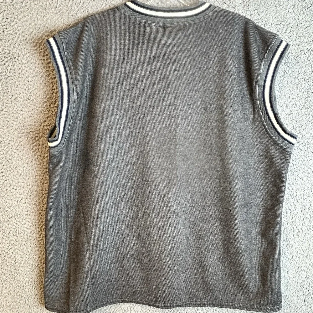 Vintage ROBA 90s Polyester Cotton Sweater Vest Size XL Preppy Y2K Made In USA